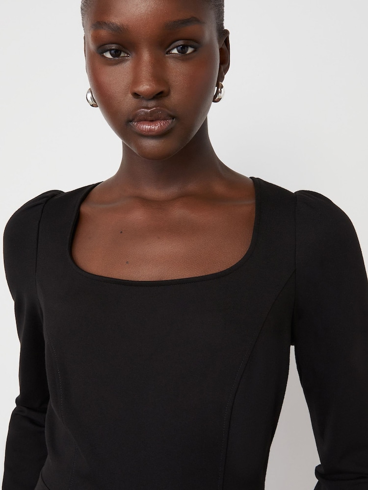 Finery Black Kelly Ponte Jersey Midi Dress - Image 4 of 4