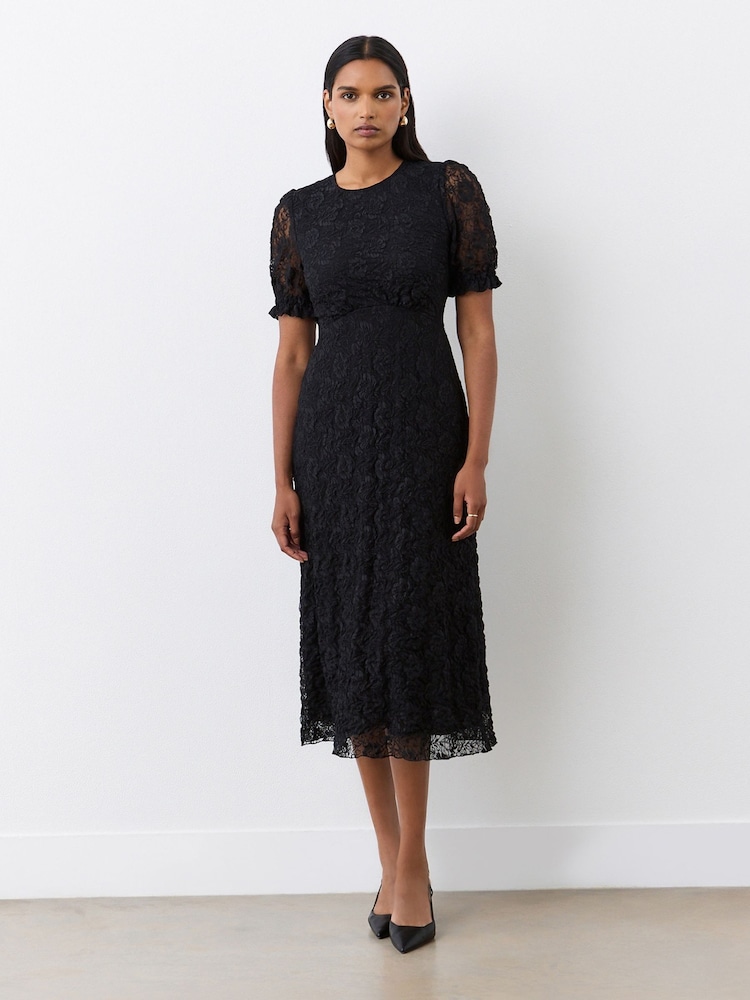 Finery Black Mela Lace Midi Dress - Image 1 of 4