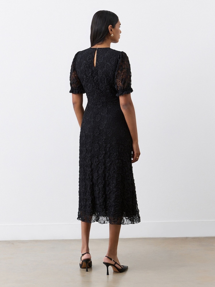 Finery Black Mela Lace Midi Dress - Image 2 of 4