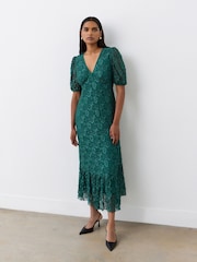 Зеленый - Finery Loretta Lace Midi Dress - Image 1 of 4