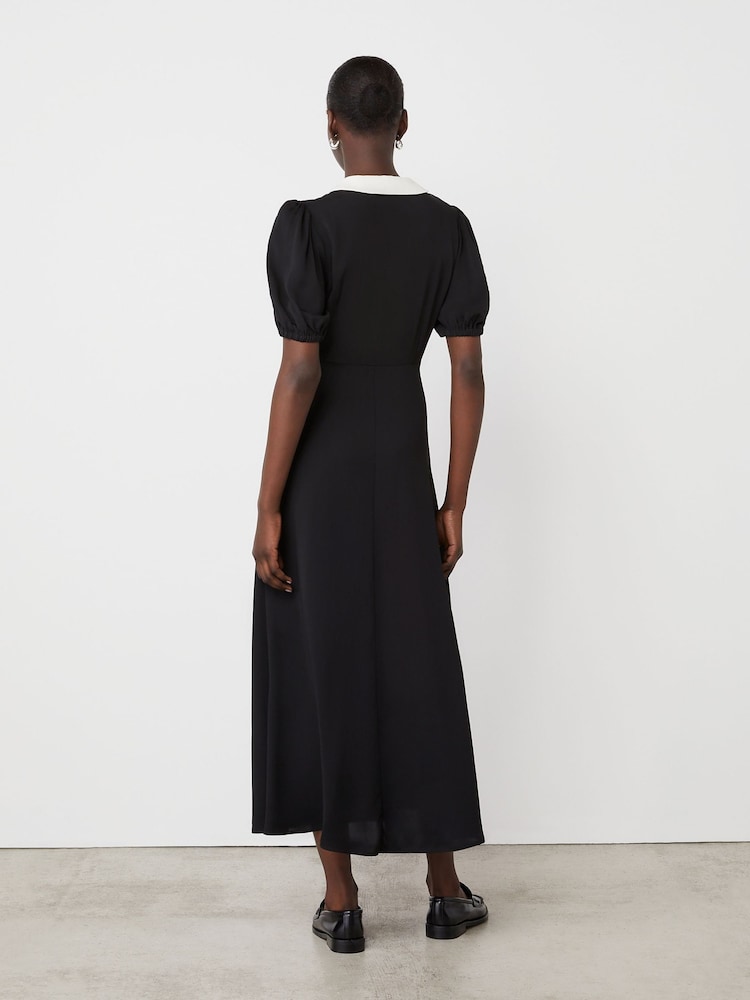Finery Black Lois Crepe Midi Dress - Image 2 of 4