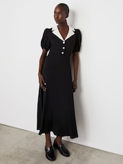 Finery Black Lois Crepe Midi Dress - Image 4 of 4