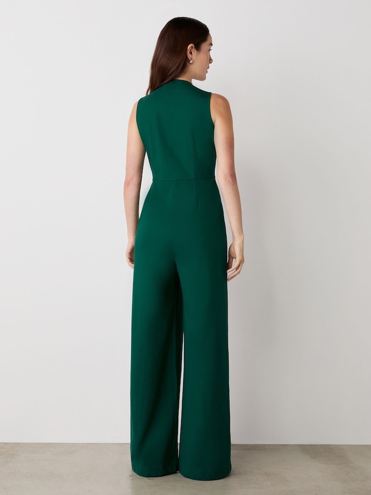 Finery Effie Bottle Green Ponte Jersey Jumpsuit - Imagen 2 de 6