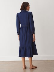 Finery Blue Roxy Mid Wash Denim Midi Dress - Image 4 of 4