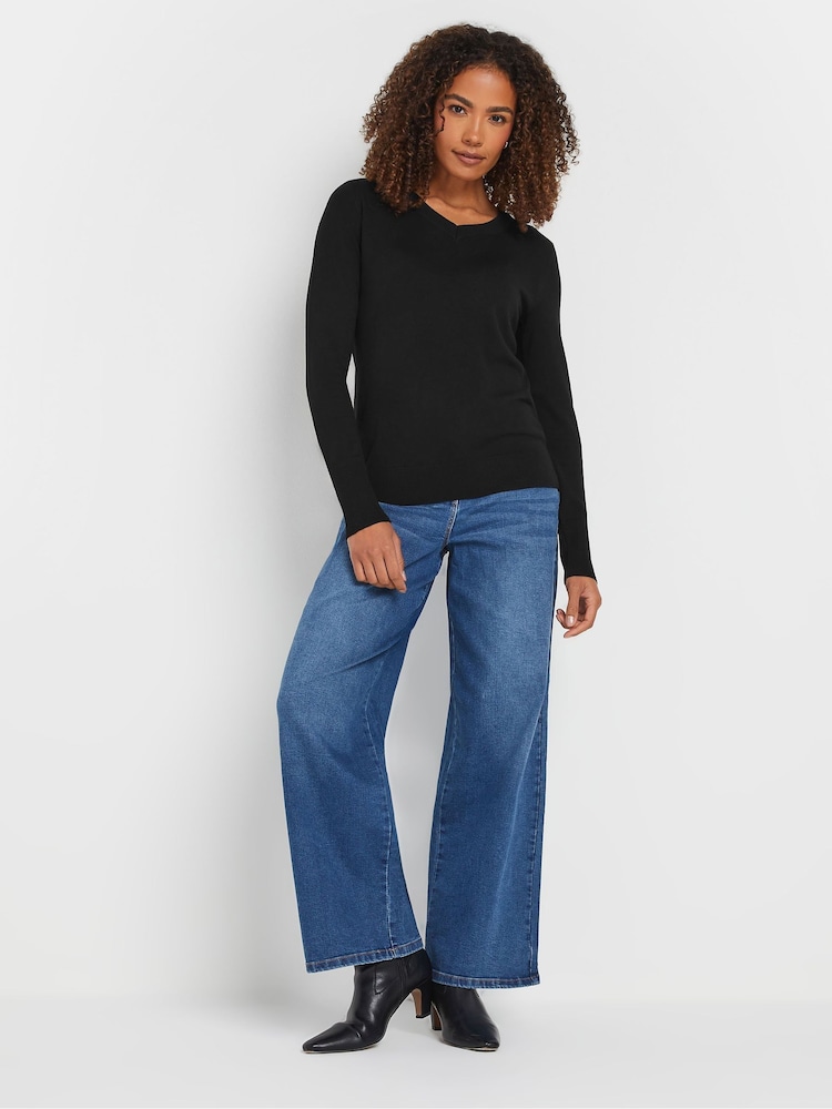 M&Co Black V-Neck Jumper - Image 2 of 5 M&Co Black V-Neck Jumper - Image 2 of 5