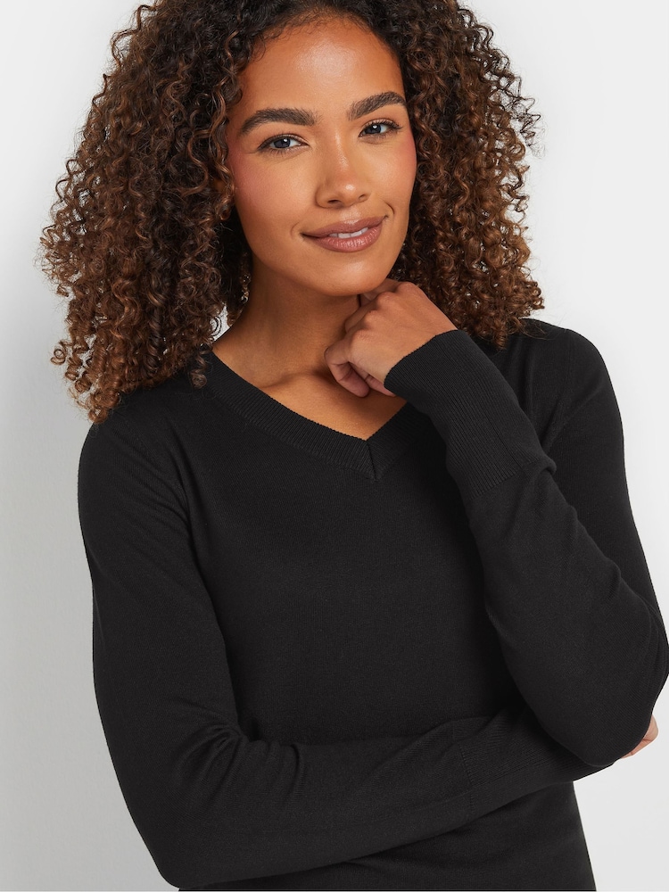 Buy M&Co Black V-Neck Jumper from Next India