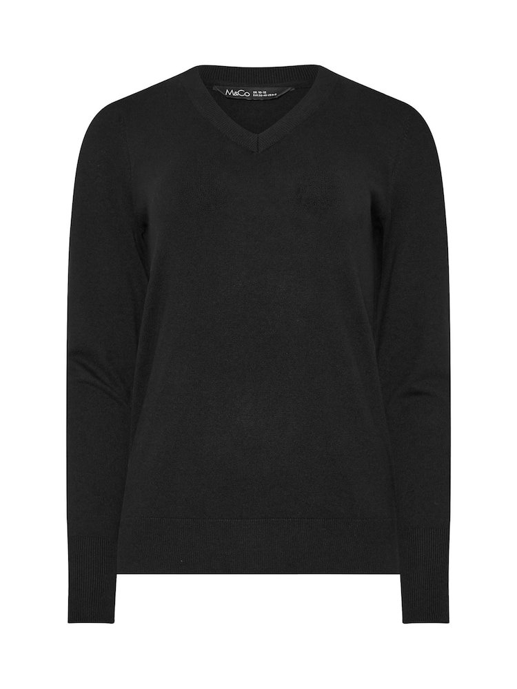 M&Co Black V-Neck Jumper - Image 5 of 5