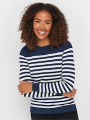M&Co Blue Striped Crew Neck Jumper - Image 1 of 5