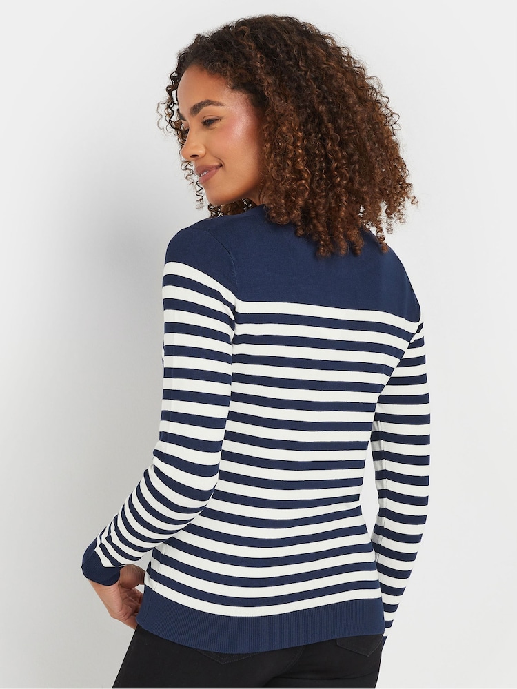 M&Co Blue Striped Crew Neck Jumper - Image 3 of 5