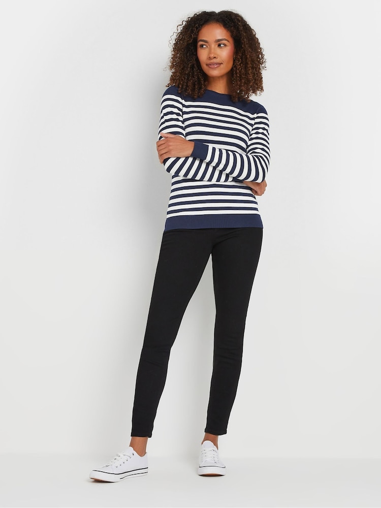 M&Co Blue Striped Crew Neck Jumper - Image 4 of 5
