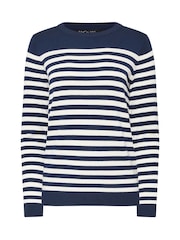 M&Co Blue Striped Crew Neck Jumper - Image 5 of 5