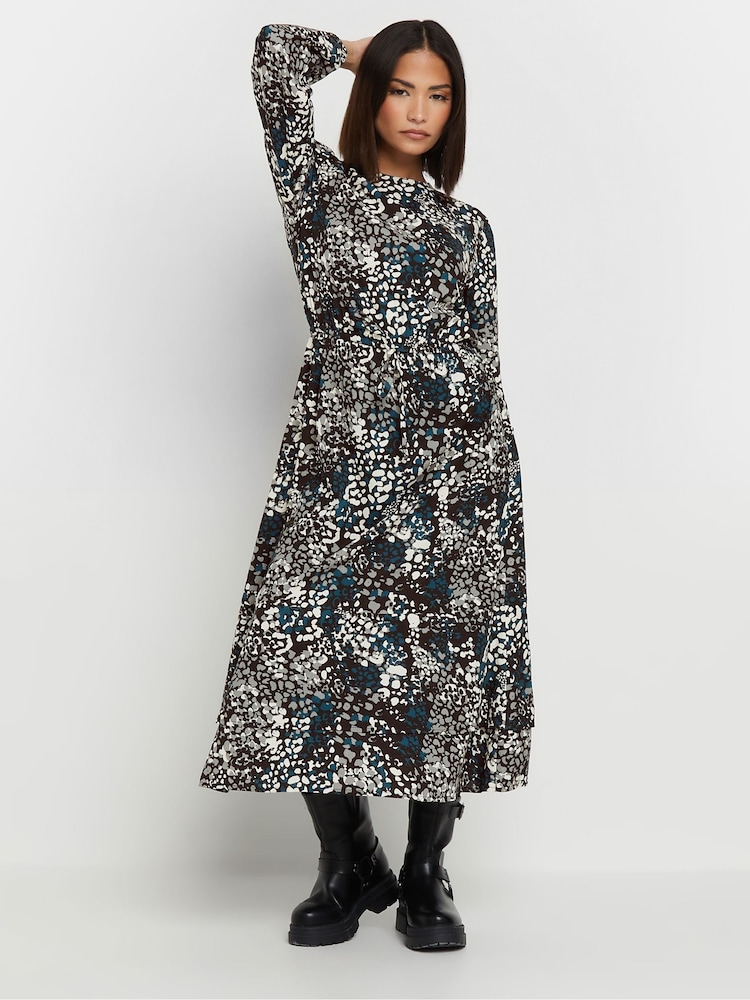 PixieGirl Petite Blue Tie Waist Midi Dress - Image 1 of 5
