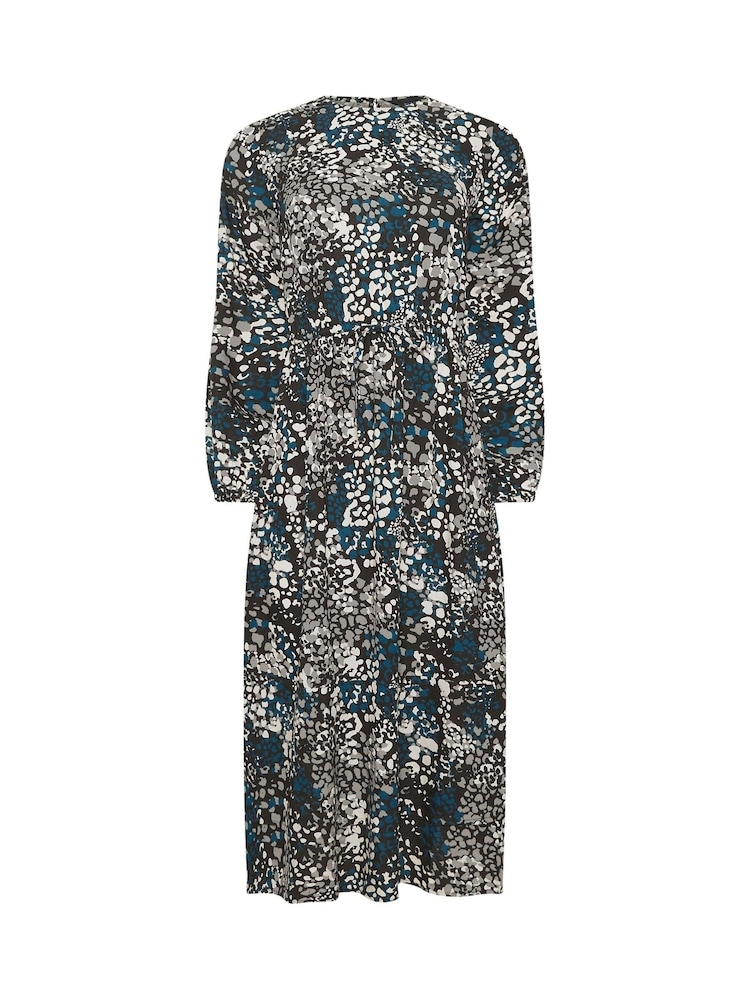PixieGirl Petite Blue Tie Waist Midi Dress - Image 5 of 5