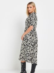PixieGirl Petite Black Twist Collar Midi Dress - Image 2 of 5
