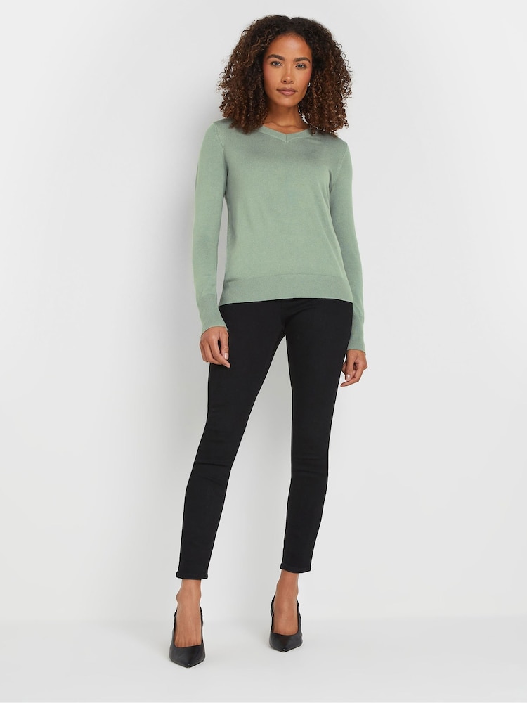M&Co Green V-Neck Jumper - Image 2 of 5 M&Co Green V-Neck Jumper - Image 2 of 5
