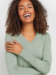 M&Co Green V-Neck Jumper - Image 4 of 5