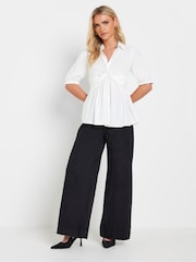 PixieGirl Petite White Woven Twist Front Top - Image 2 of 5