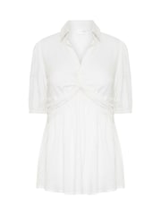 PixieGirl Petite White Woven Twist Front Top - Image 5 of 5