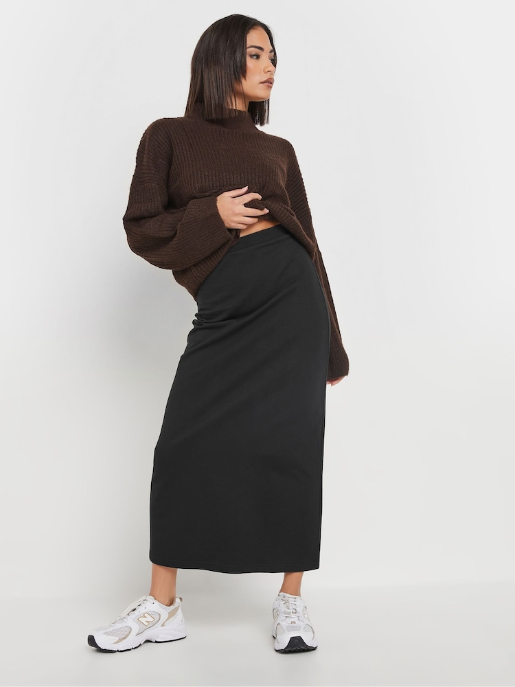PixieGirl Petite Black Sweat Maxi 100% Cotton Skirt - Image 1 of 9 PixieGirl Petite Black Sweat Maxi 100% Cotton Skirt - Image 1 of 9