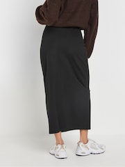 PixieGirl Petite Black Sweat Maxi 100% Cotton Skirt - Image 3 of 9
