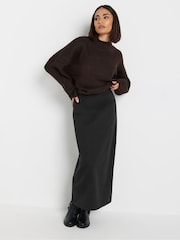 PixieGirl Petite Black Sweat Maxi 100% Cotton Skirt - Image 5 of 9