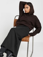 PixieGirl Petite Black Sweat Maxi 100% Cotton Skirt - Image 8 of 9