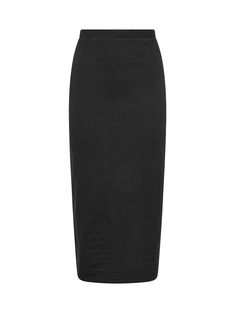 PixieGirl Petite Black Sweat Maxi 100% Cotton Skirt - Image 9 of 9