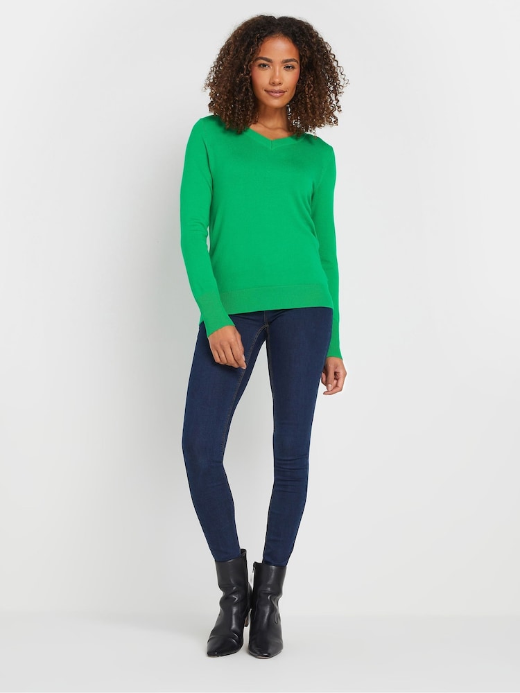M&Co Green V-Neck Jumper - Image 2 of 5 M&Co Green V-Neck Jumper - Image 2 of 5
