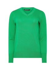 M&Co Green V-Neck Jumper - Image 5 of 5