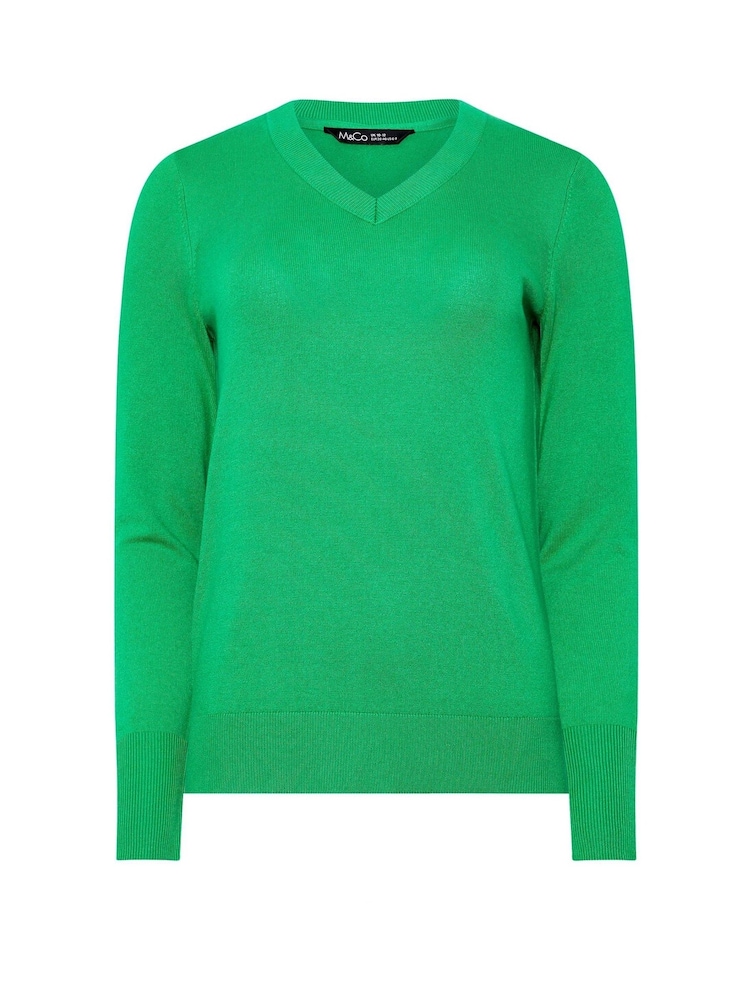 M&Co Green V-Neck Jumper - Image 5 of 5 M&Co Green V-Neck Jumper - Image 5 of 5