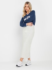 PixieGirl Petite Grey Sweat Maxi Skirt - Image 1 of 5