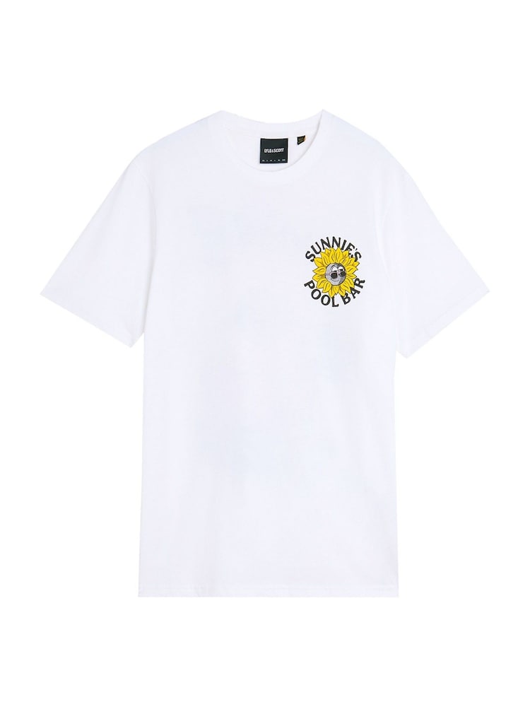 Lyle & Scott White Lyle Scott Sunnies Pool Bar Graphic T Shirt - Image 1 of 2