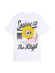 Lyle & Scott White Lyle Scott Sunnies Pool Bar Graphic T Shirt - Image 2 of 2