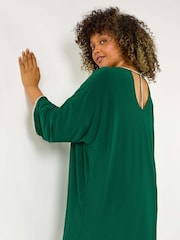 Roman Green Curve Diamante Trim Stretch Top - Image 2 of 5