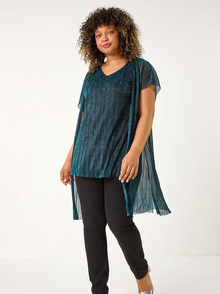 Roman Blue Curve Plisse 2 In 1 Top - Image 2 of 5