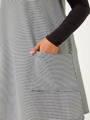 Roman Black Curve Checkered Stretch Pocket Dress - Image 5 of 5
