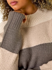 Roman Natural Curve Colour Block Stripe Knit Jumper - Image 7 of 7