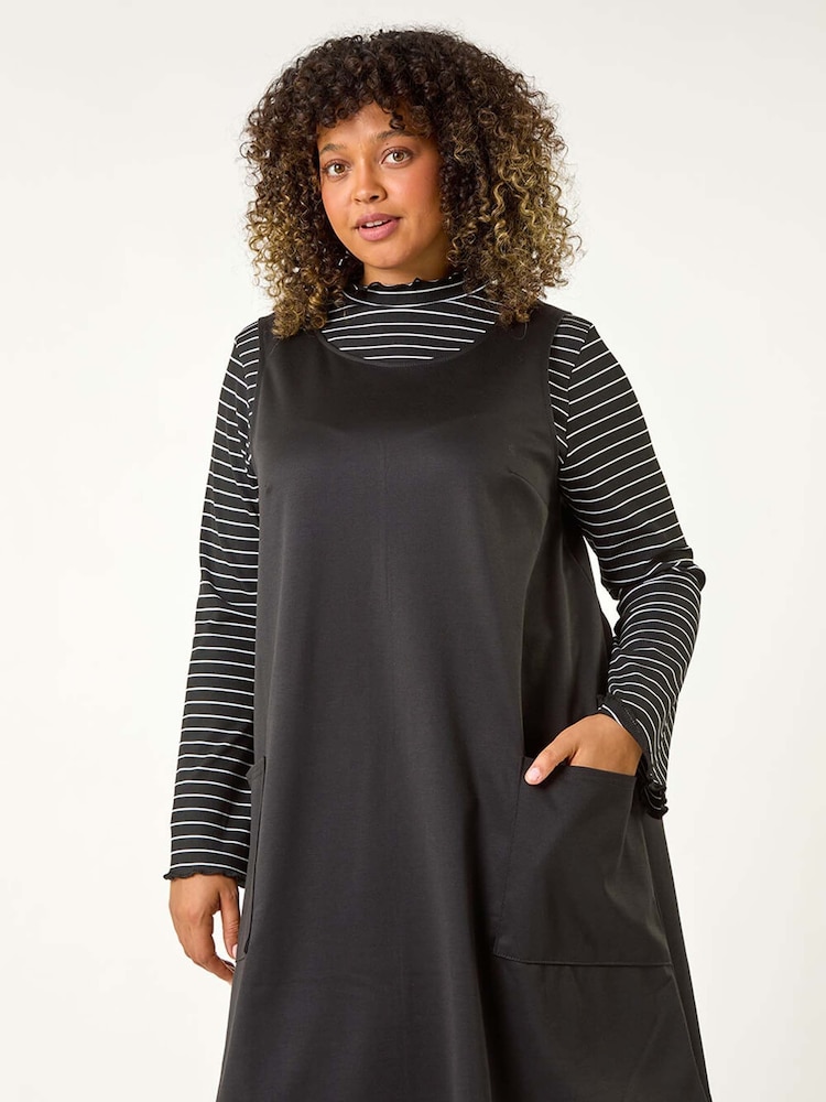 Roman Curve 2 In 1 Stripe Pinafore Dress - Imagen 1 de 5 Roman Curve 2 In 1 Stripe Pinafore Dress - Imagen 1 de 5