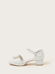 Monsoon Natural Bow Lace Heeled Sandals - Image 2 of 3