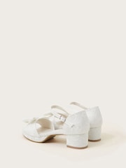 Monsoon Natural Bow Lace Heeled Sandals - Image 3 of 3