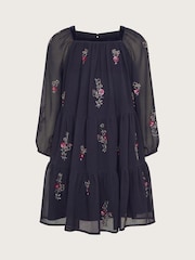Monsoon Blue Embellished Chiffon Dress - Image 1 of 2