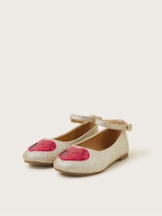 Monsoon Sequin Heart Sparkle Ballet Flats - Изображение 1 из 2