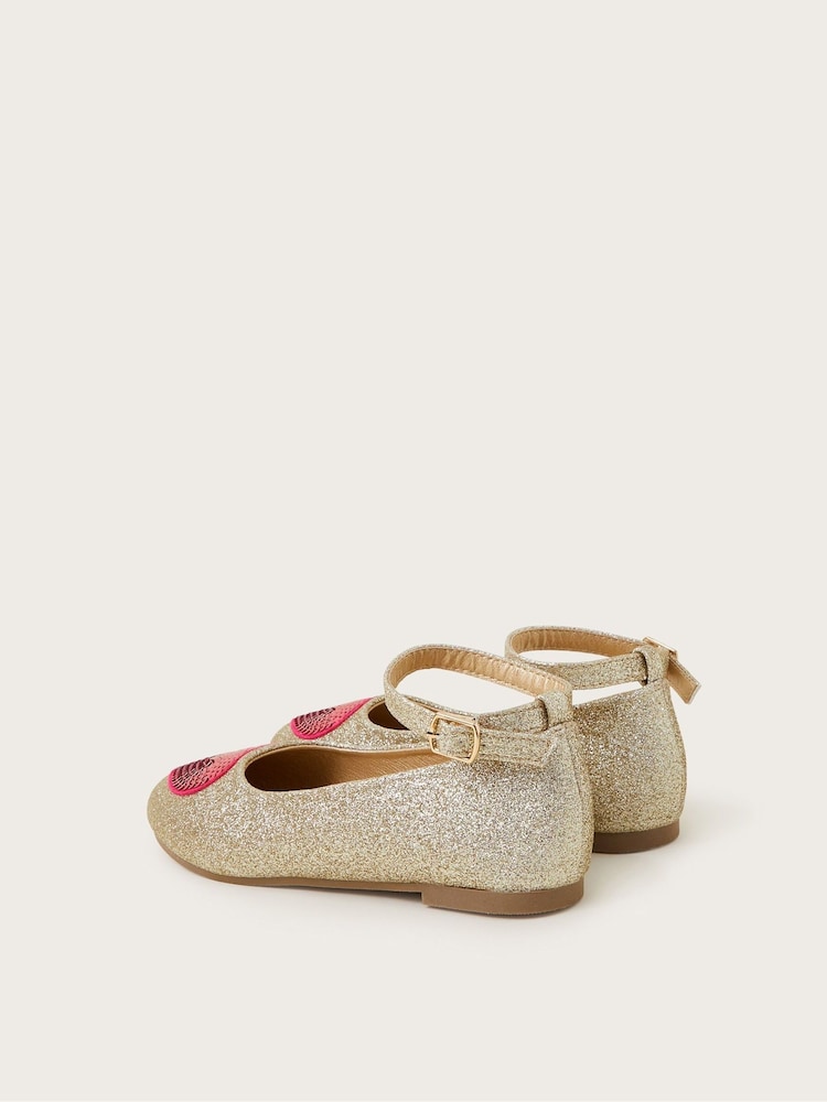 Monsoon Sequin Heart Sparkle Ballet Flats - Изображение 2 из 2