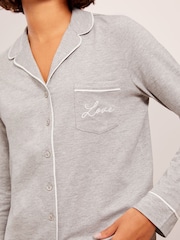 Friends Like These Grey Jersey Traditional Pyjamas Set - Image 4 of 4