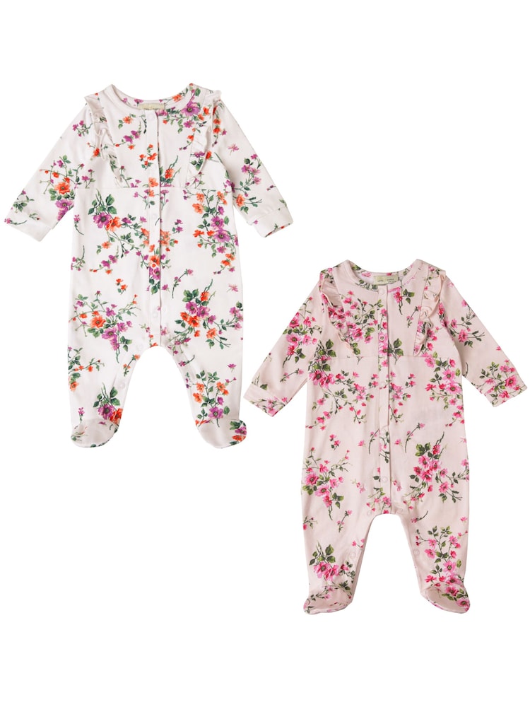 rožnata/White rožast vzorec - Love & Roses dojenček Printed naborek/volana; z naborki/volano Sleepsuits 2 Pack (0-24mths) - Slika 4 iz 4 rožnata/White rožast vzorec - Love & Roses dojenček Printed naborek/volana; z naborki/volano Sleepsuits 2 Pack (0-24mths) - Slika 4 iz 4