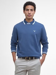 Barbour® Blue Rosford Crewneck 100% Cotton Sweatshirt - Image 1 of 5