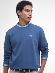 Barbour® Blue Rosford Crewneck 100% Cotton Sweatshirt - Image 3 of 5