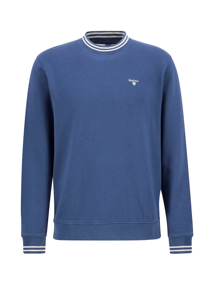 Barbour® Blue Rosford Crewneck 100% Cotton Sweatshirt - Image 5 of 5