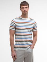 Barbour® White Rokeby Yarn Dye Stripe 100% Cotton T-Shirt - Image 1 of 5