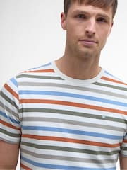 Barbour® White Rokeby Yarn Dye Stripe 100% Cotton T-Shirt - Image 3 of 5